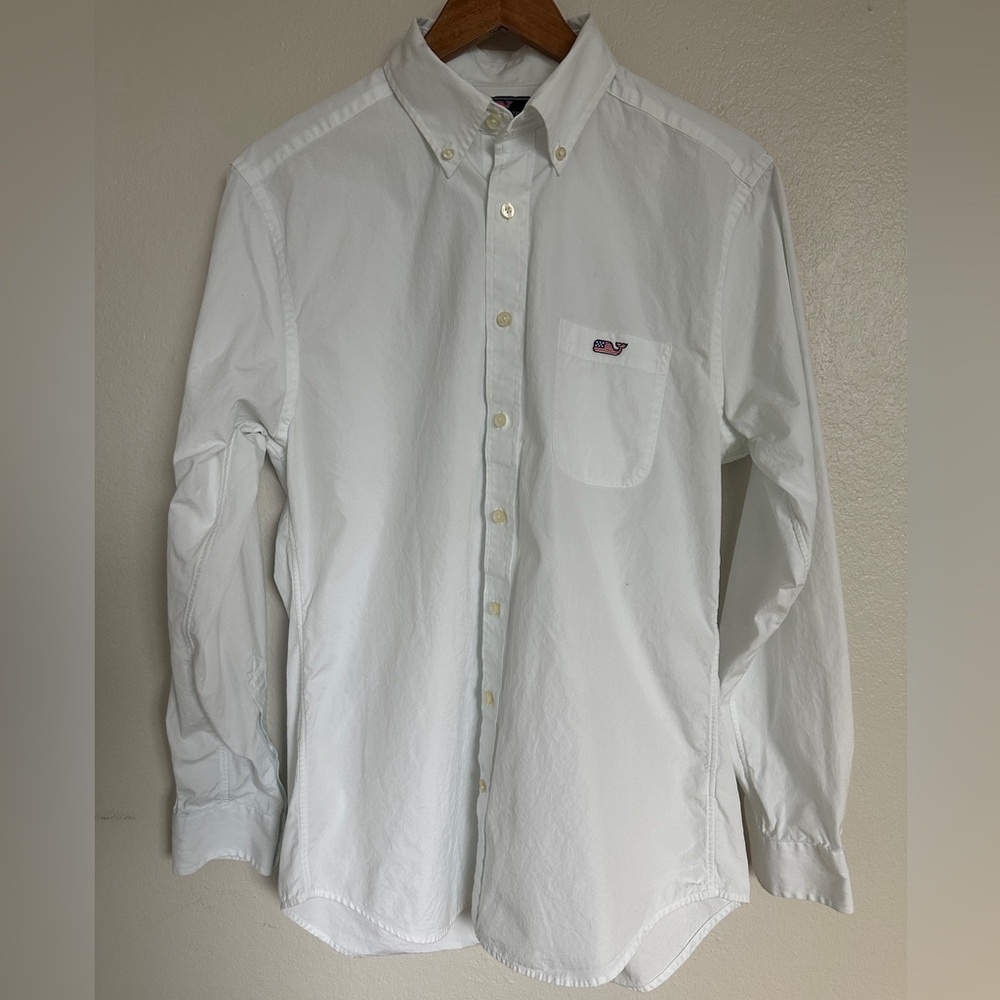 Vineyard Vines Slim Fit Tucker Shirt White Button Down Men’s Medium 100% Cotton